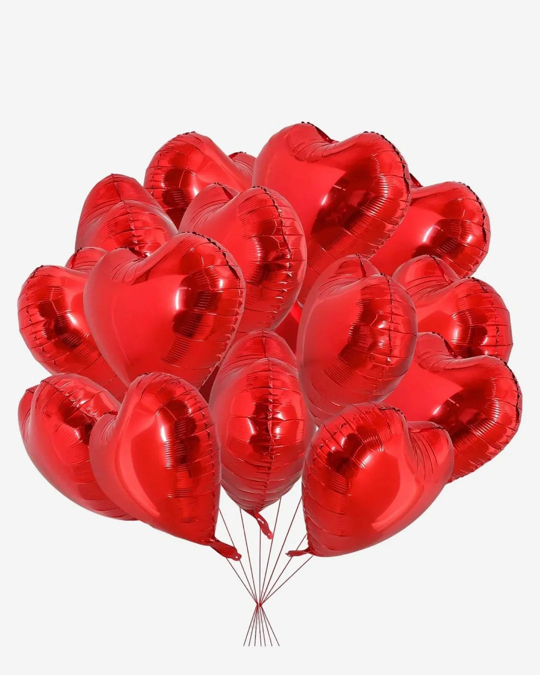 Red Heart-Shaped Foil Balloons