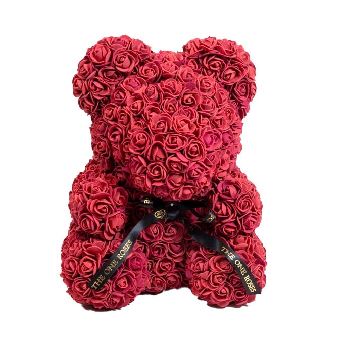 Burgundy Rose Bear