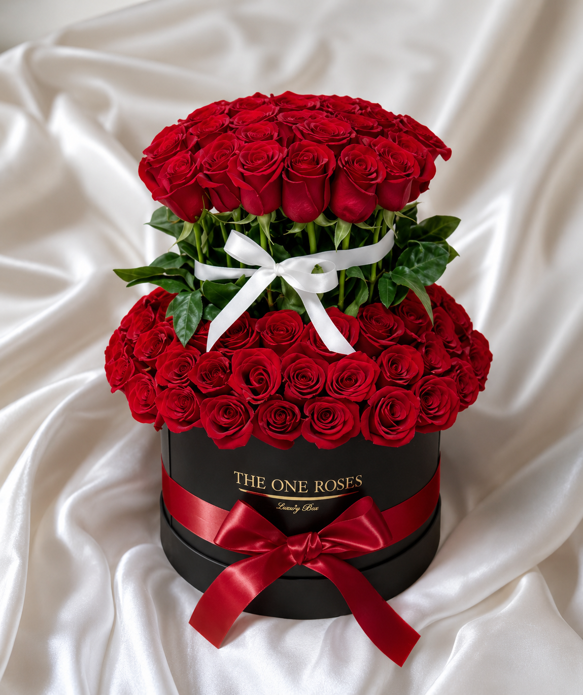 Tower of 100 Red Roses Signature Premium Box