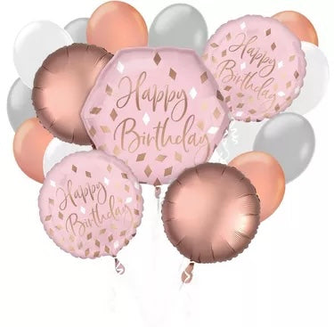 Blush Birthday Foil Balloon Bouquet