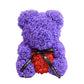 Purple Red Heart Rose Bear