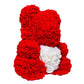 Red White Heart Rose Bear