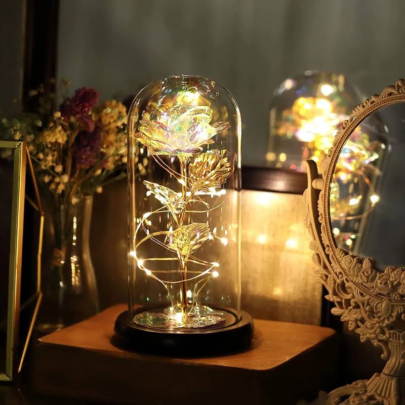 Enchanted Galaxy Rose in a Glass Dome