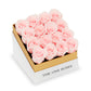 Coffee Table White Square Box - Candy Pink Roses