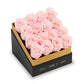 Coffee Table Black Square Box - Candy Pink Roses