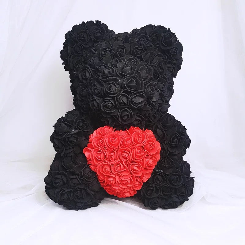 Black Red Heart Bear