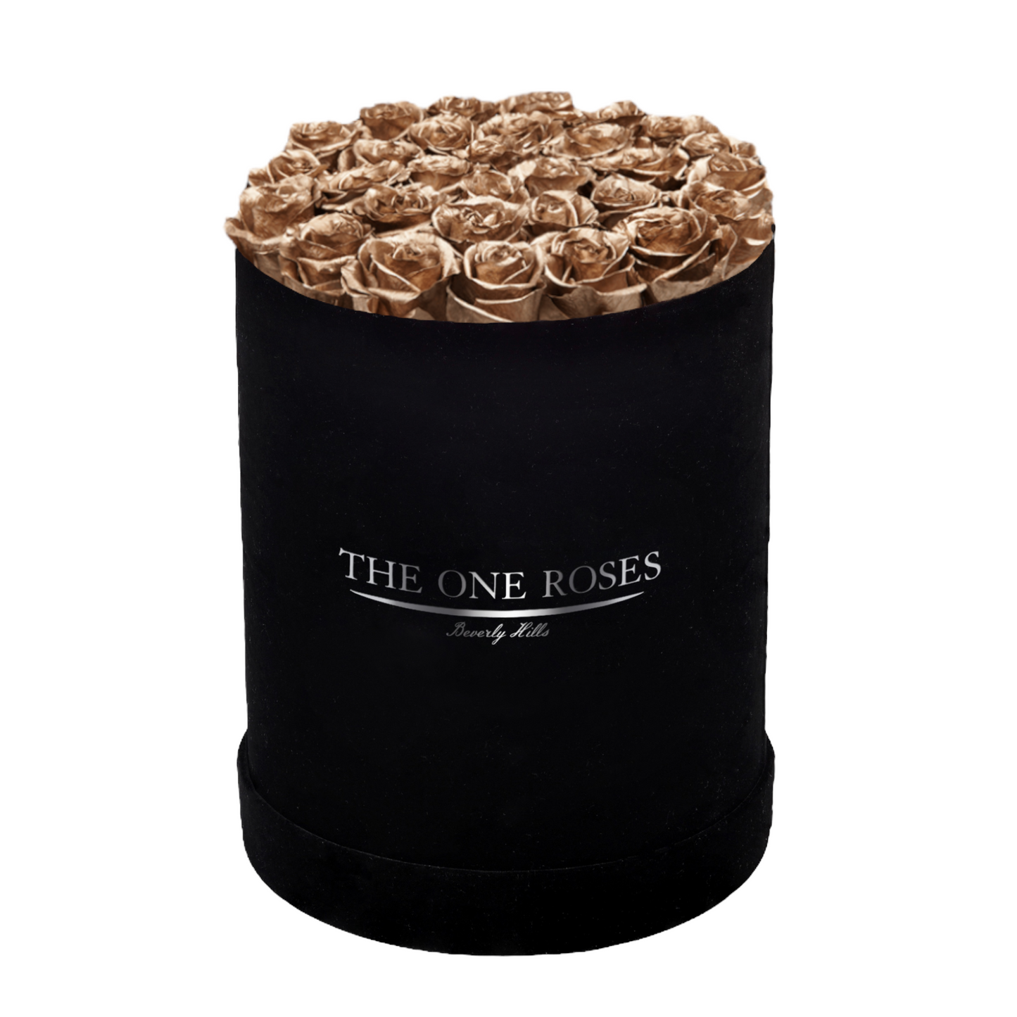 Suede Flat | Premium Black Box with Metallic Gold Roses